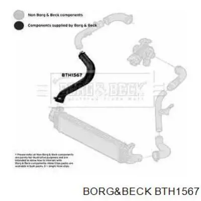 Правый шланг интеркуллера BTH1567 Borg&beck