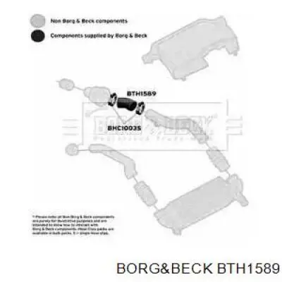 Шланг (патрубок) интеркуллера верхний левый Borg&beck BTH1589