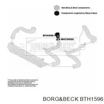 BTH1596 Borg&beck mangueira (cano derivado superior esquerda de intercooler)