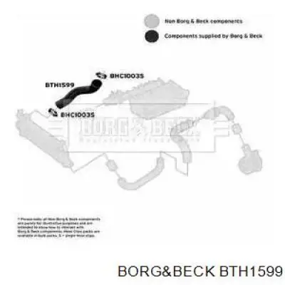 BTH1599 Borg&beck mangueira (cano derivado direita de intercooler)