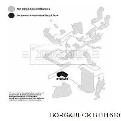 Шланг (патрубок) интеркуллера нижний левый Borg&beck BTH1610
