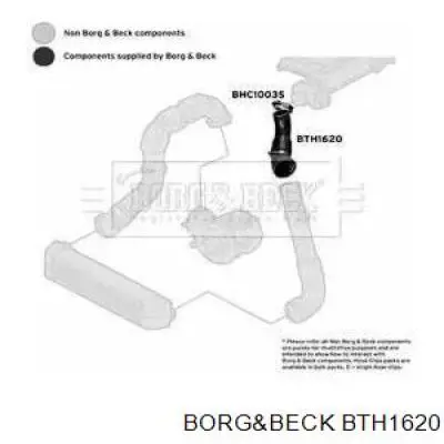 Шланг (патрубок) интеркуллера верхний левый BTH1620 Borg&beck