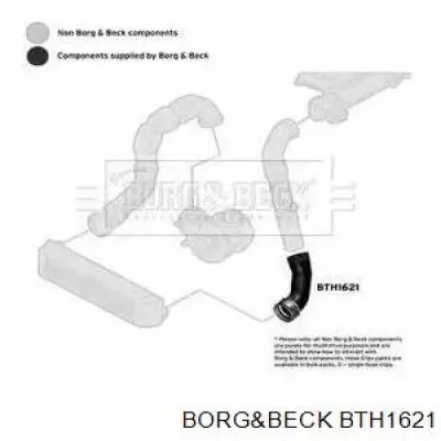 Шланг (патрубок) интеркуллера нижний левый Borg&beck BTH1621