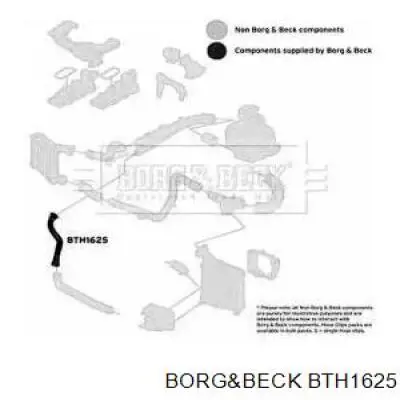 Шланг (патрубок) интеркуллера нижний левый BTH1625 Borg&beck