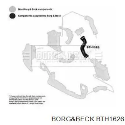 Шланг (патрубок) интеркуллера верхний левый Borg&beck BTH1626