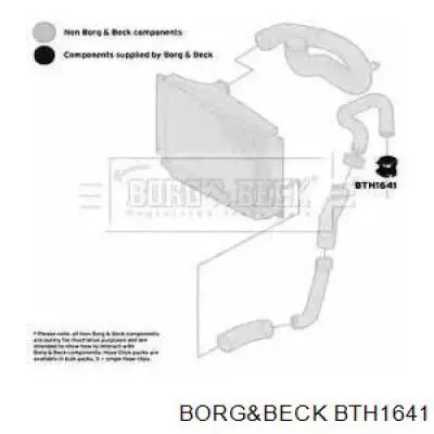 Шланг (патрубок) интеркуллера верхний правый BTH1641 Borg&beck