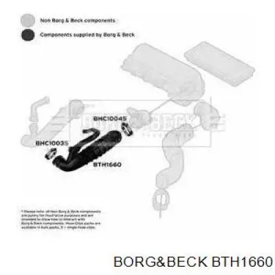 Патрубок воздушный, выход воздушного фильтра BTH1660 Borg&beck