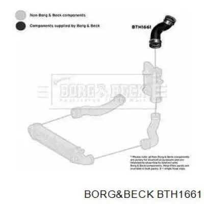 BTH1661 Borg&beck mangueira (cano derivado superior esquerda de intercooler)