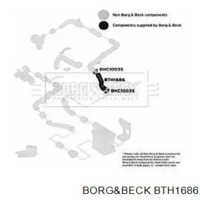 Шланг (патрубок) интеркуллера Borg&beck BTH1686