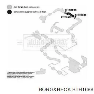 BTH1688 Borg&beck шланг (патрубок интеркуллера верхний)