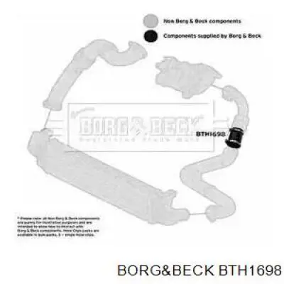 Шланг (патрубок) интеркуллера левый Borg&beck BTH1698