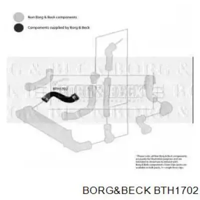 Правый шланг интеркуллера BTH1702 Borg&beck