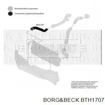 BTH1707 Borg&beck mangueira (cano derivado direita de intercooler)