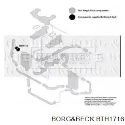 BTH1716 Borg&beck mangueira (cano derivado superior de intercooler)