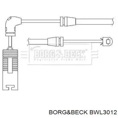 Датчик износа тормозных колодок передний BWL3012 Borg&beck