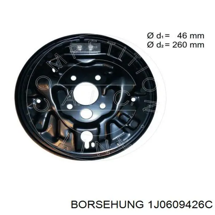 Диск опорный заднего тормозного барабана правый 1J0609426C Borsehung