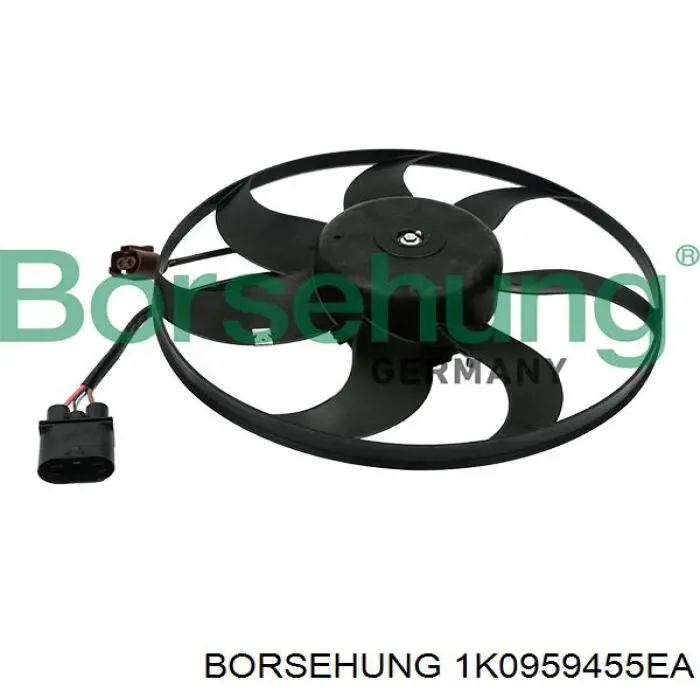 Электровентилятор охлаждения в сборе (мотор+крыльчатка) левый 1K0959455EA Borsehung