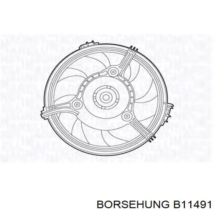 Купить B11491 Borsehung Электровентилятор охлаждения в сборе (мотор+крыльчатка)