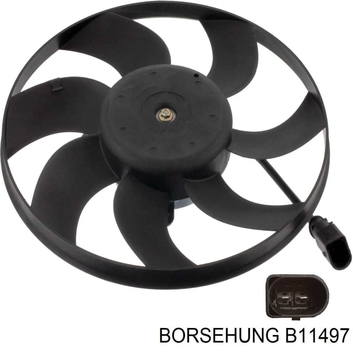 B11497 Borsehung электровентилятор охлаждения в сборе (мотор+крыльчатка правый)