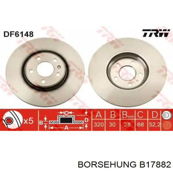 B17882 Borsehung Диск тормозной передний