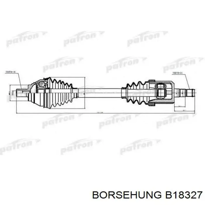 B18327 Borsehung semieixo (acionador dianteiro esquerdo)