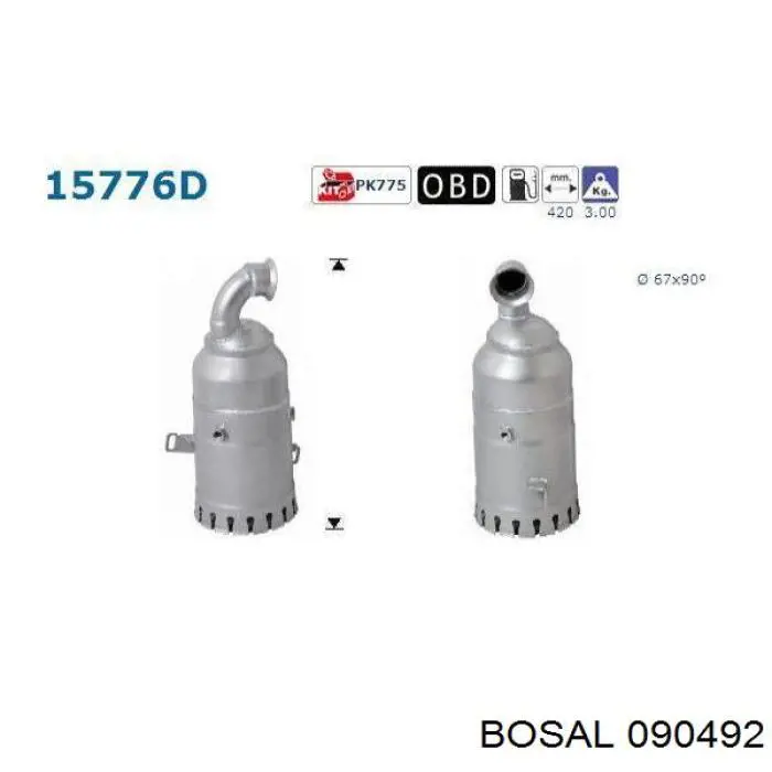 90492 Bosal конвертор - катализатор