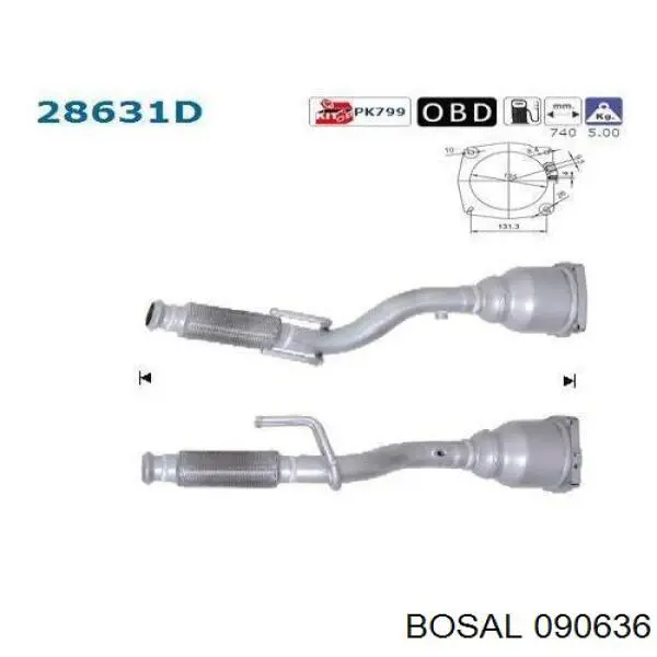 1731TY Peugeot/Citroen Конвертор-катализатор