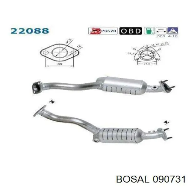 Катализатор 090731 Bosal