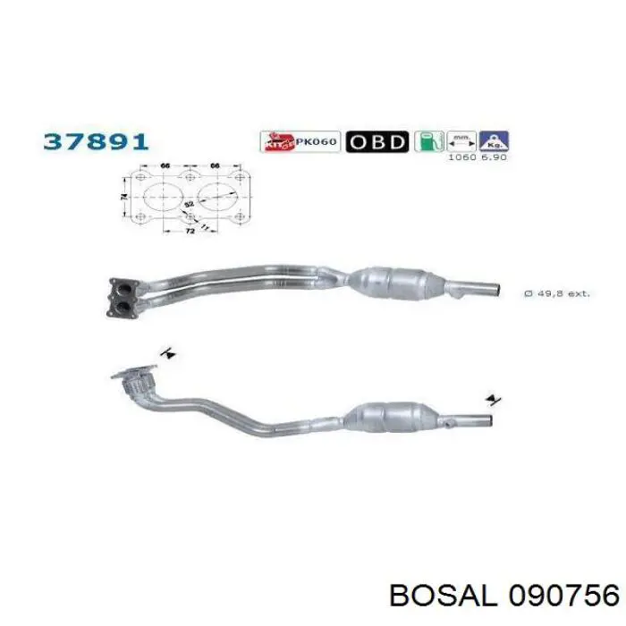 Катализатор 090756 Bosal