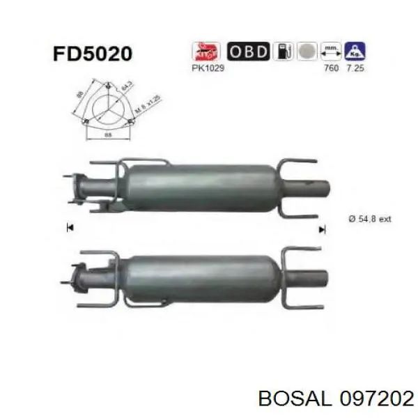 DPF-фильтр Bosal 097202
