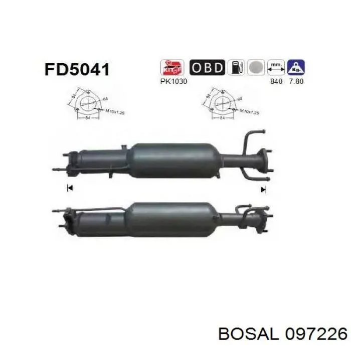 095226 Bosal сажевый фильтр системы отработавших газов
