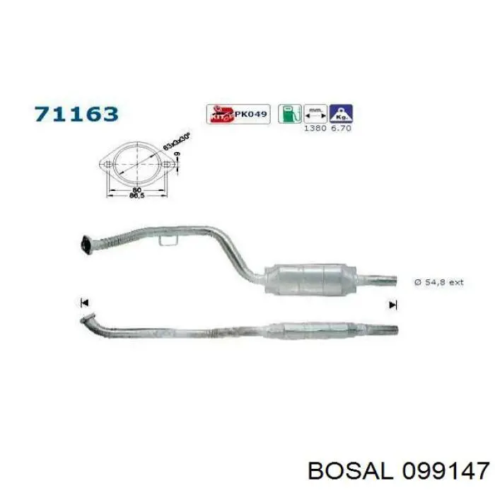 Катализатор 099147 Bosal