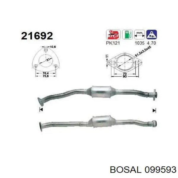 099593 Bosal Конвертор-катализатор