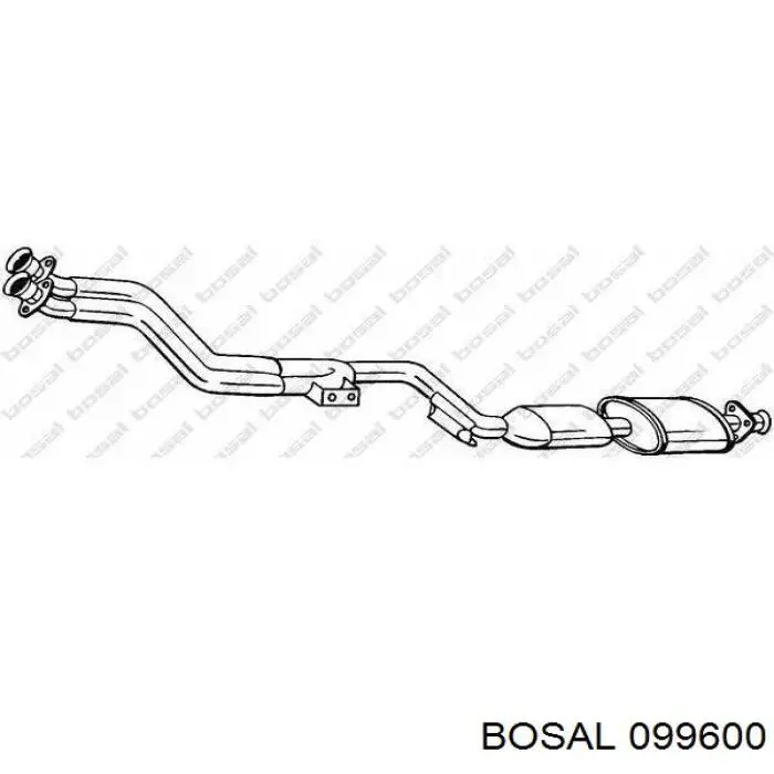 Труба приемная (штаны) глушителя, передняя на Mercedes C (S202)