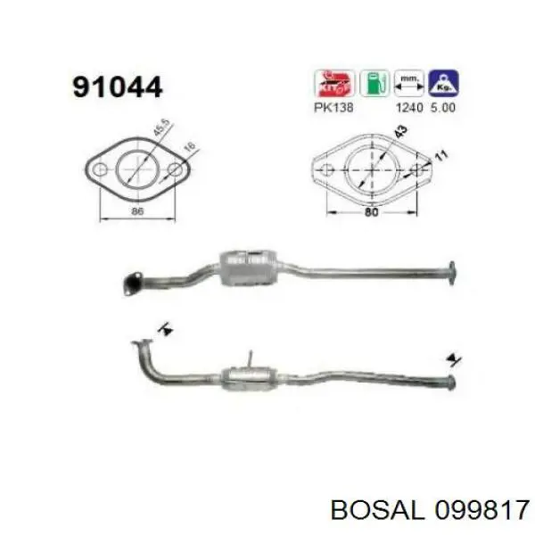Катализатор 099817 Bosal
