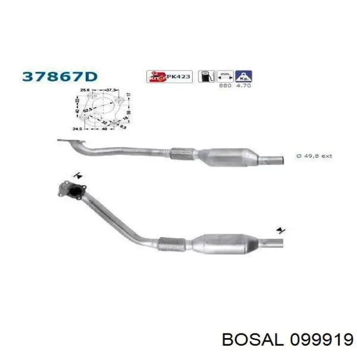 Купить 099919 Bosal Преобразователь отработавших газов