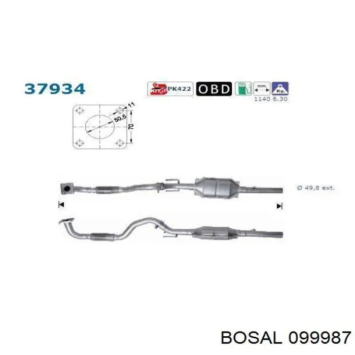099987 Bosal Конвертор-катализатор