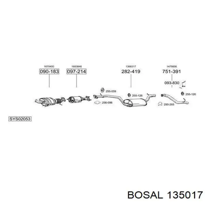 Купить 135017 Bosal Глушитель задний