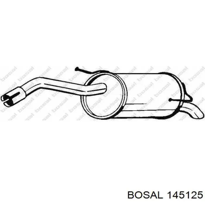 BS 145-125 Bosal глушитель, задняя часть