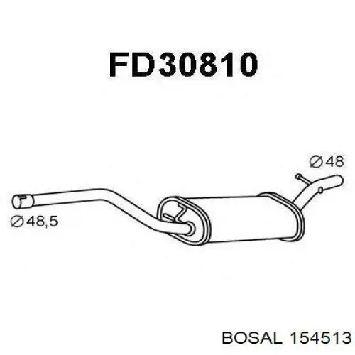 BS 154-513 Bosal глушитель, задняя часть