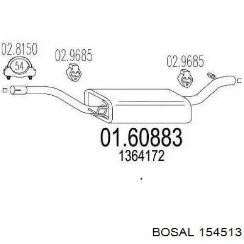 Выхлоп задний Ford 1364172 цена, от 47.19 USD
