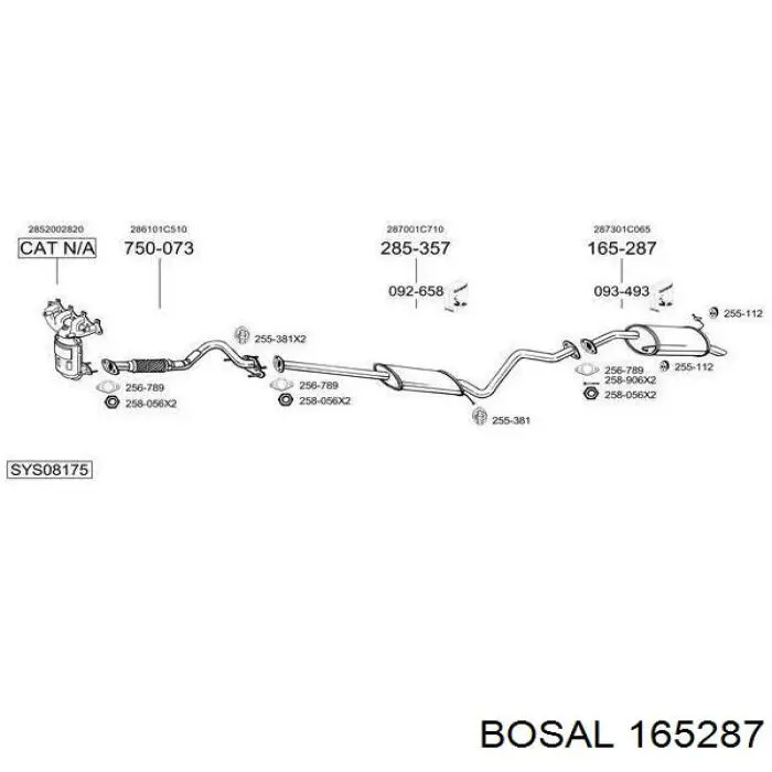 Глушитель задний 165287 Bosal