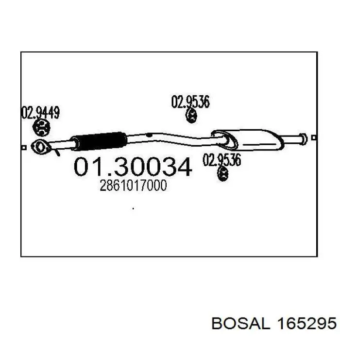 165295 Bosal глушитель, передняя часть
