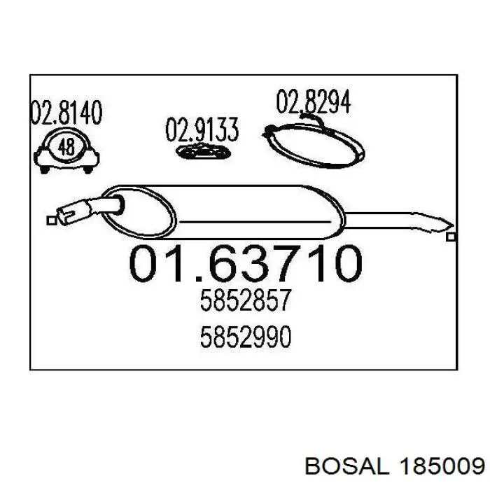 Купить 185009 Bosal Глушитель задний