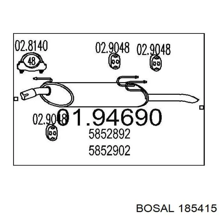 Глушитель задний 185415 Bosal