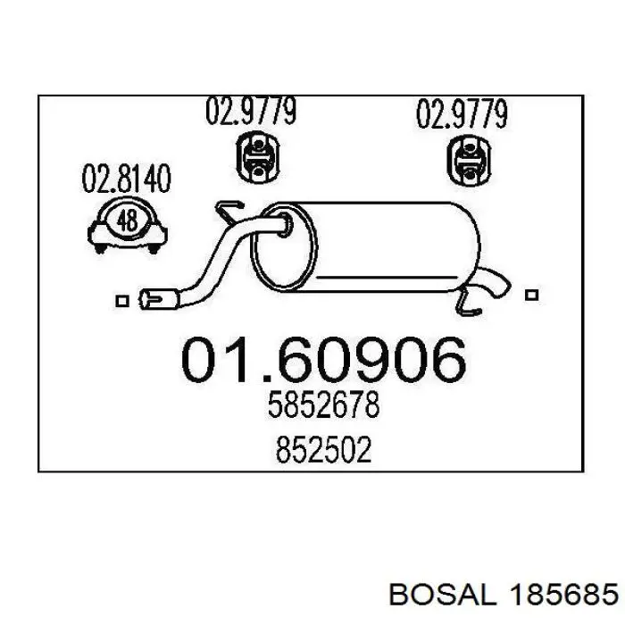 Глушитель, задняя часть 185685 Bosal