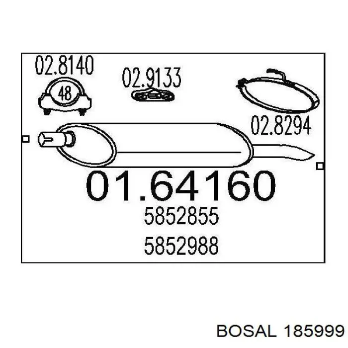 Выхлоп задний Opel 90410588 цена, от 38.00 USD