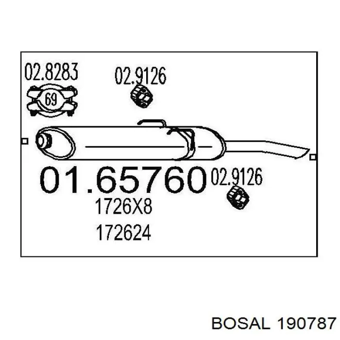 BS 190-787 Bosal глушитель, задняя часть