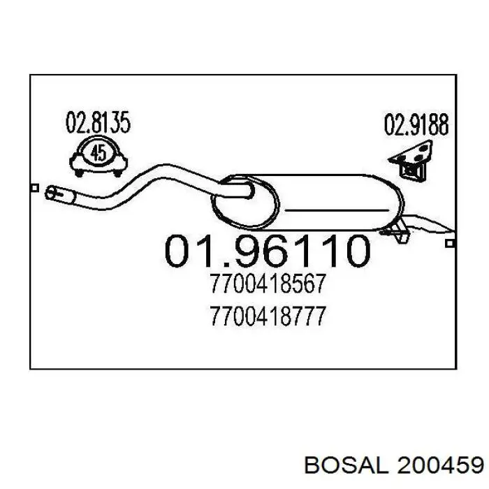Выхлоп задний Renault (RVI) 7700418777 цена, от 41.46 USD