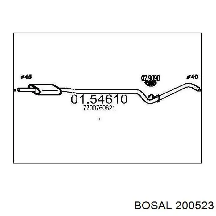 Выхлоп задний Renault (RVI) 8200276188 цена, от 69.64 USD
